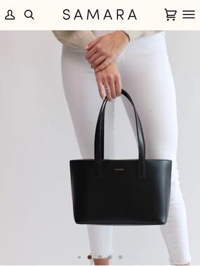 Samara Rhian Mini Black Leather Tote Bag